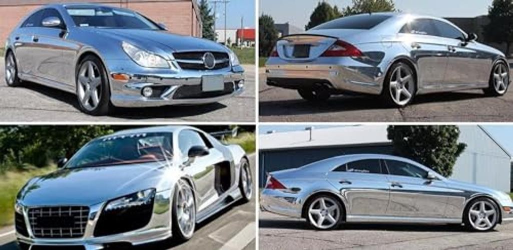 2 Inches x 30 FT Chrome Mirror Vinyl Tape Wrap Adhesive 2 IN x 30 FT Silver