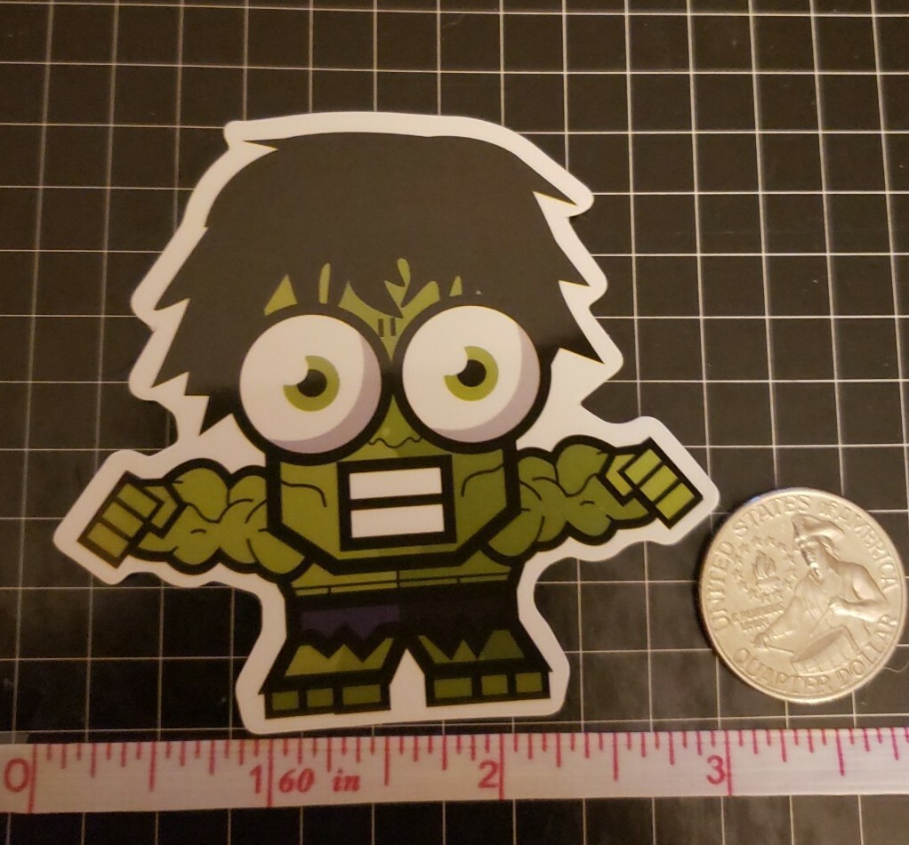 Marvel Comics Incredible Hulk Chibi Vinyl Decal Sticker Laptop Phone Bike Flask
