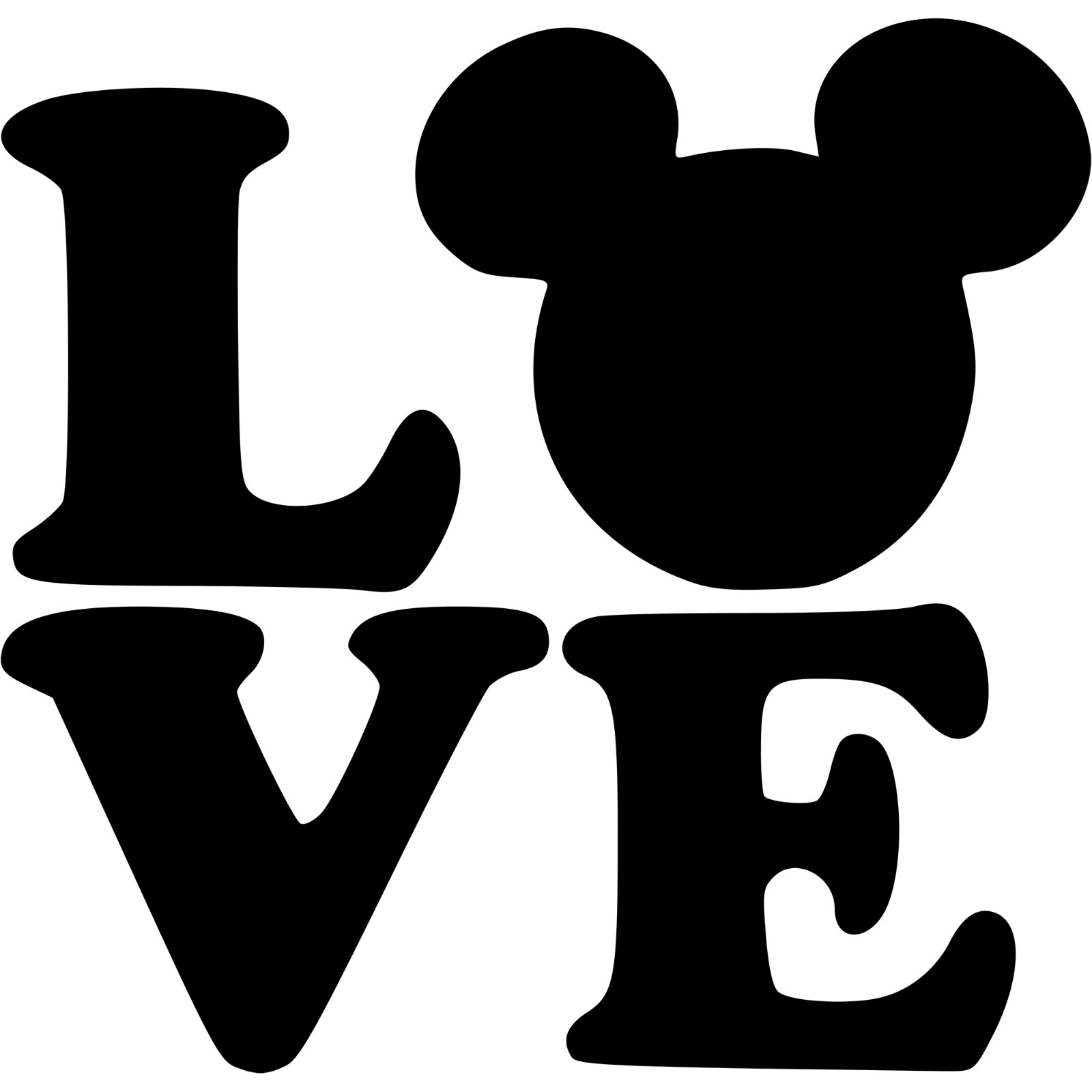 6" Hidden Mickey Mouse LOVE Disney Vinyl Decal Sticker
