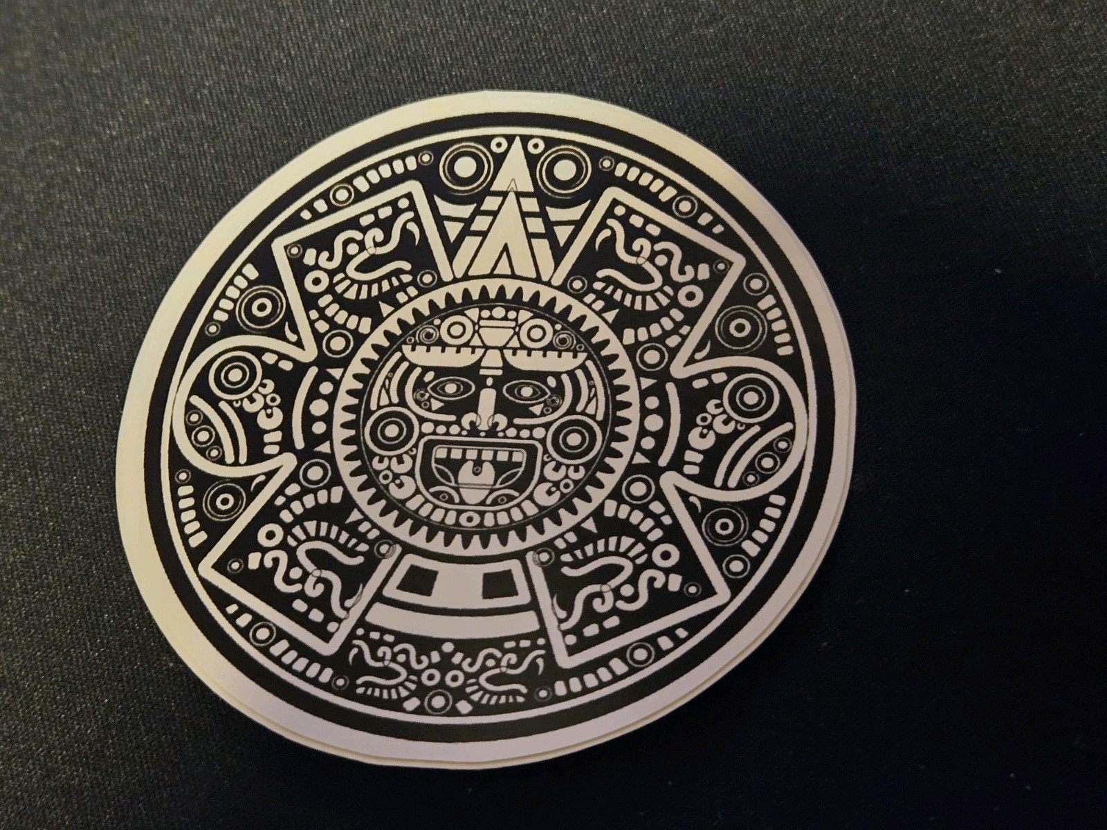 Aztec Piedra Del Sol 3 Inch Round Vinyl Sticker Mexico Laptop Car Ipad