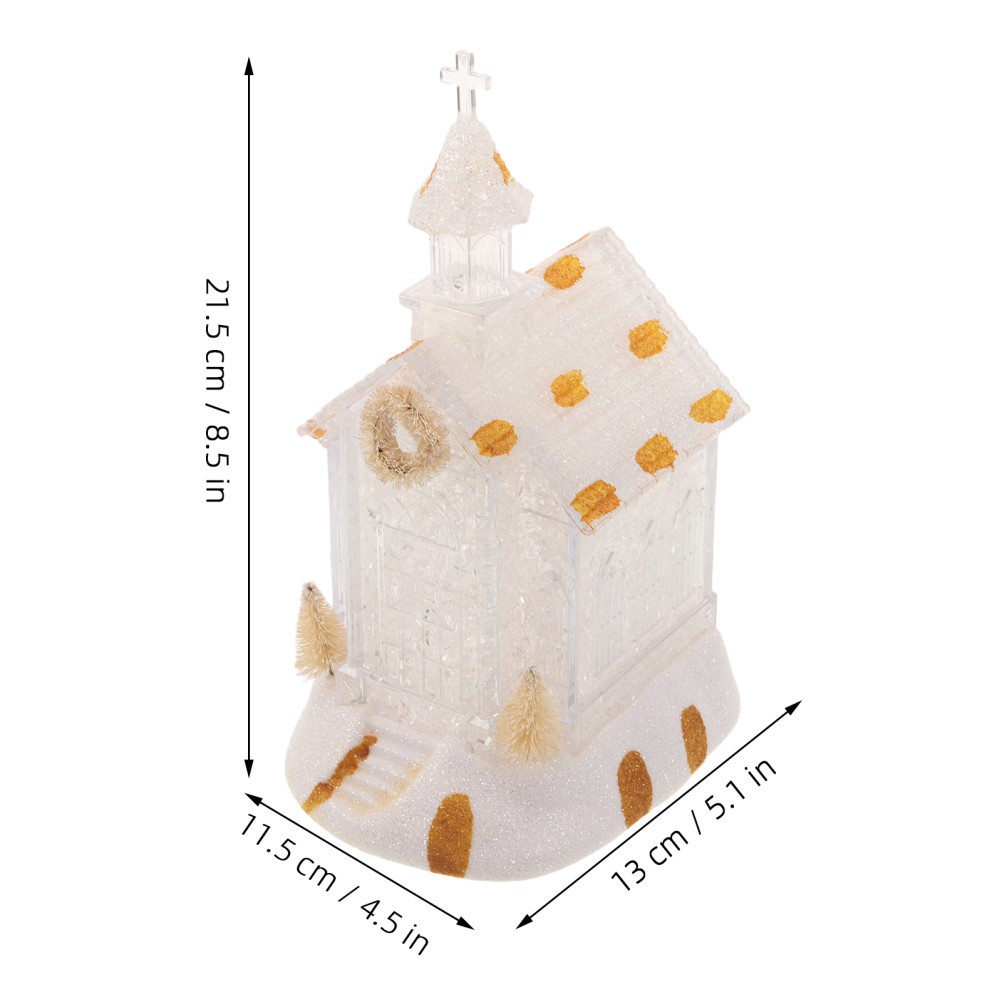 White LED Christmas Church House Lantern for Entryway Or Tabletop