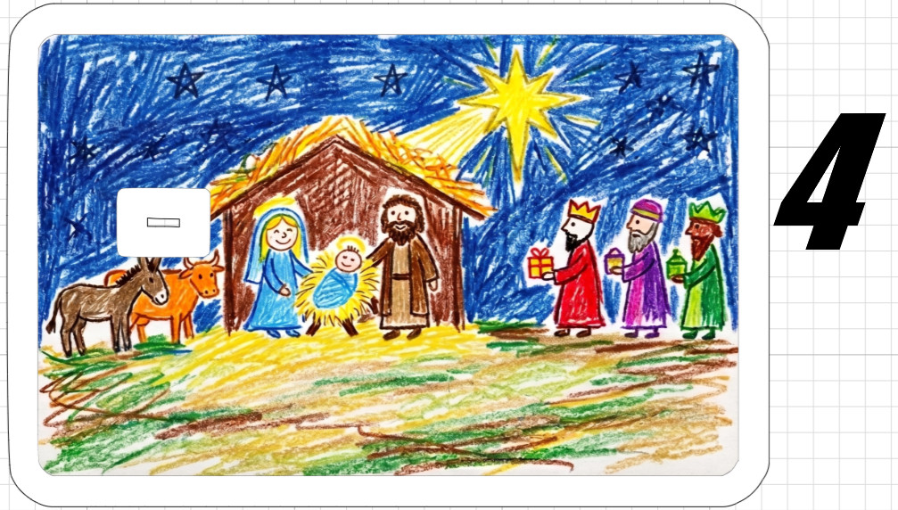 Toddler Art Jesus Christ Gift Credit Debit ATM Card Skin Sticker God Love Cross