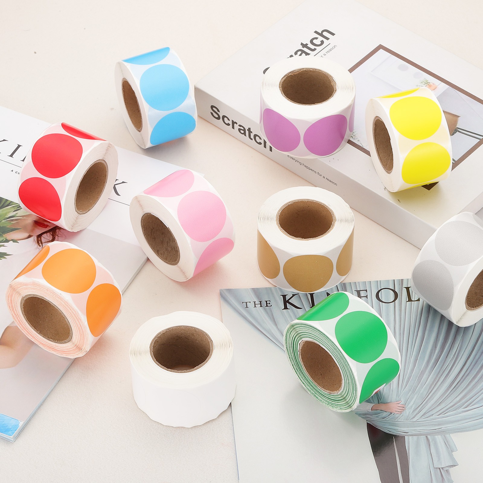 1.5 Inch Round Thermal Label Stickers for Business, Gray (2Rolls/Total 1000Pcs)