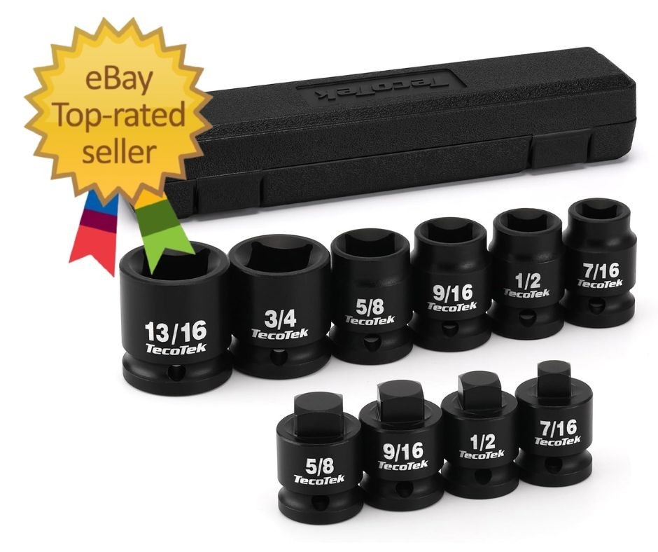 1/2" Drive Pipe Plug Socket Set, Square Socket, 10-Piece, SAE, 4 Point…