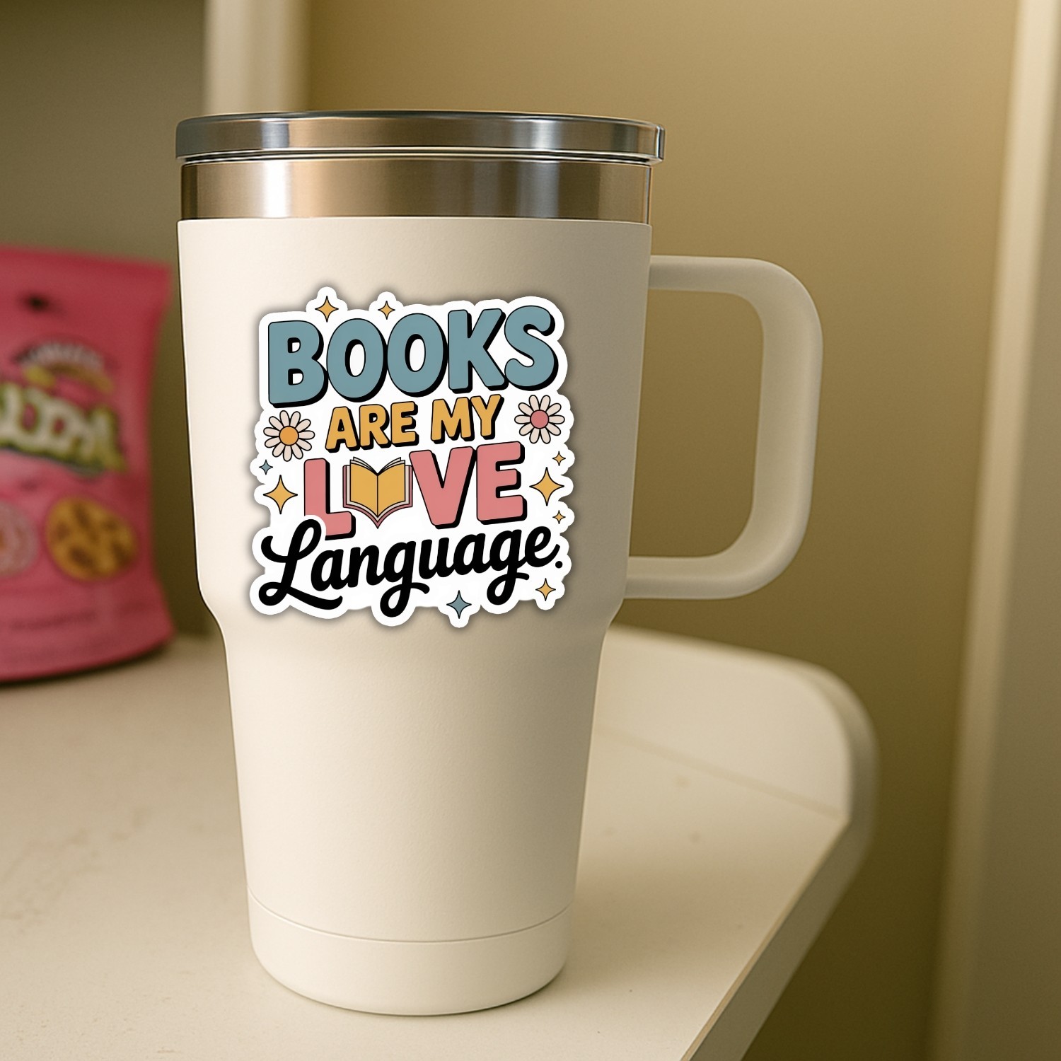 4pcs Books Are My Love Language Stickers – Waterproof Vinyl for Readers