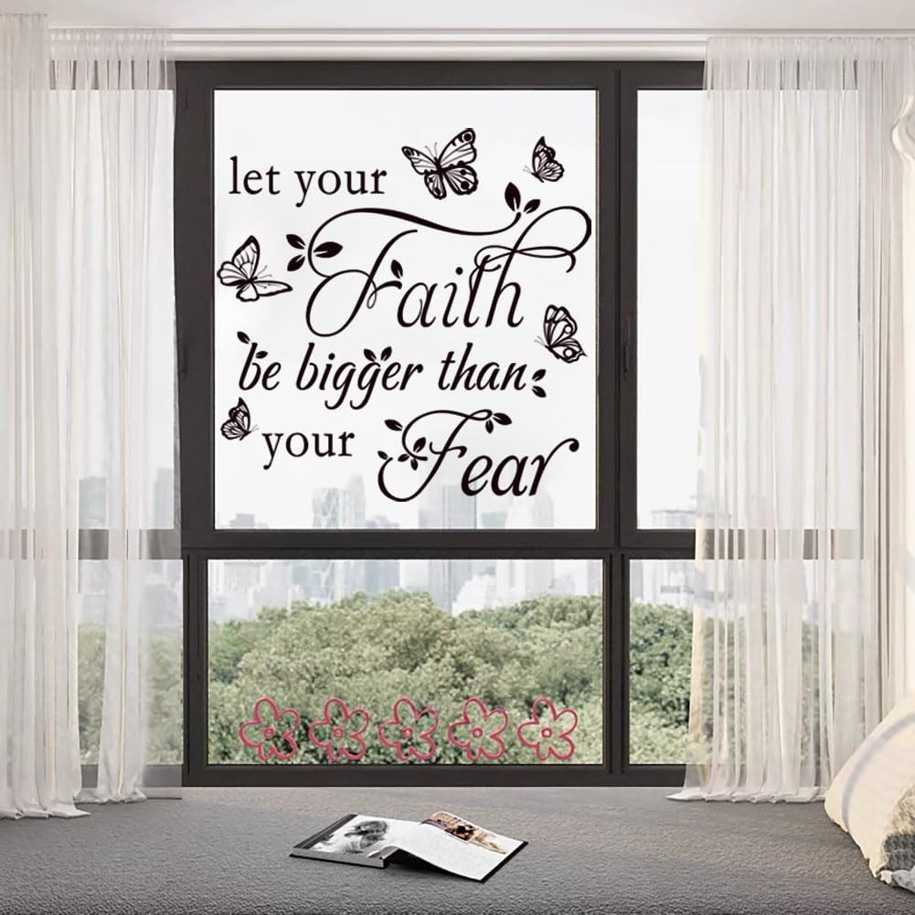 Inspirational Wall Decal Sticker Quotes Vinyl Wall Stickers Let Your Faith Be Bi