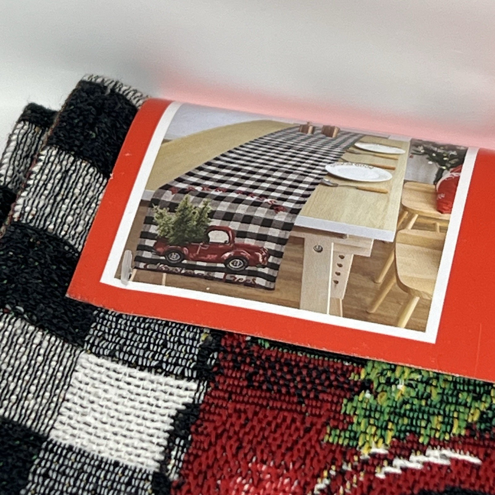 Christmas Decor Black White Checked With Red Truck Holiday Letter Board 3 Pieces