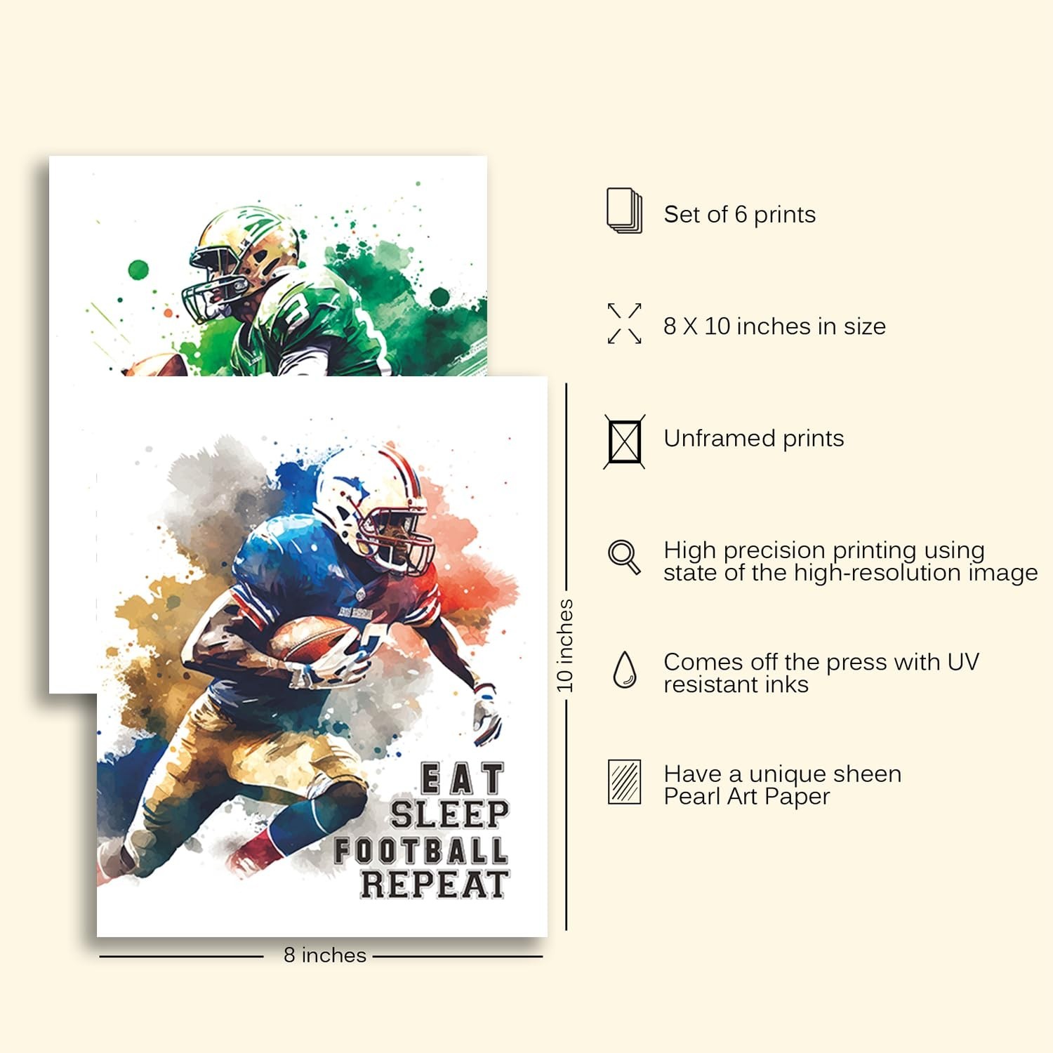 Football Poster Wall Decor Art Prints Motivational Posters Boys Bedroom Teena…