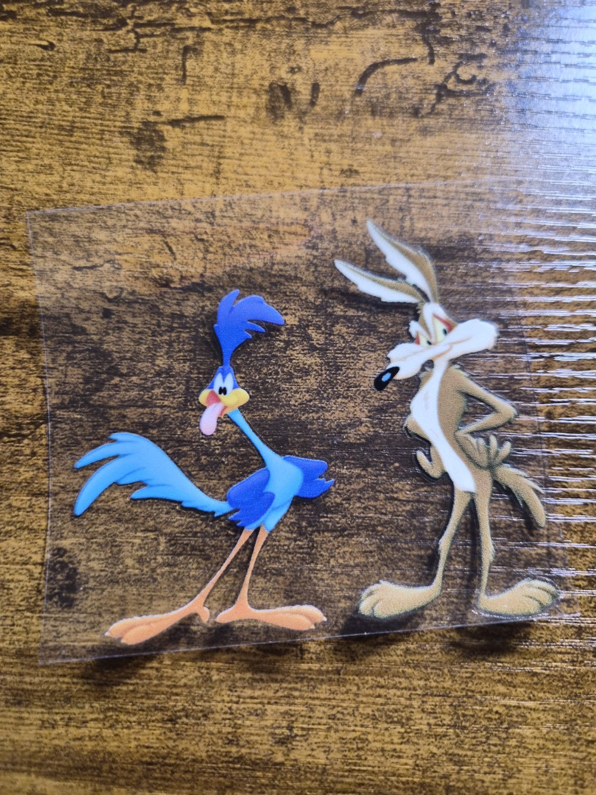 WILE E. COYOTE AND ROAD RUNNER UV DTF Decal Sticker waterproof USA NOT VINYL