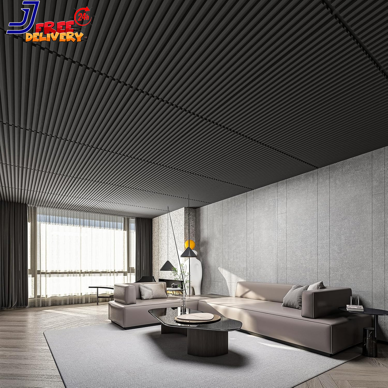 6-Pack Slat Design 3D Wall Panels for Interior Wall Decor 2X4 FT PVC Decorative