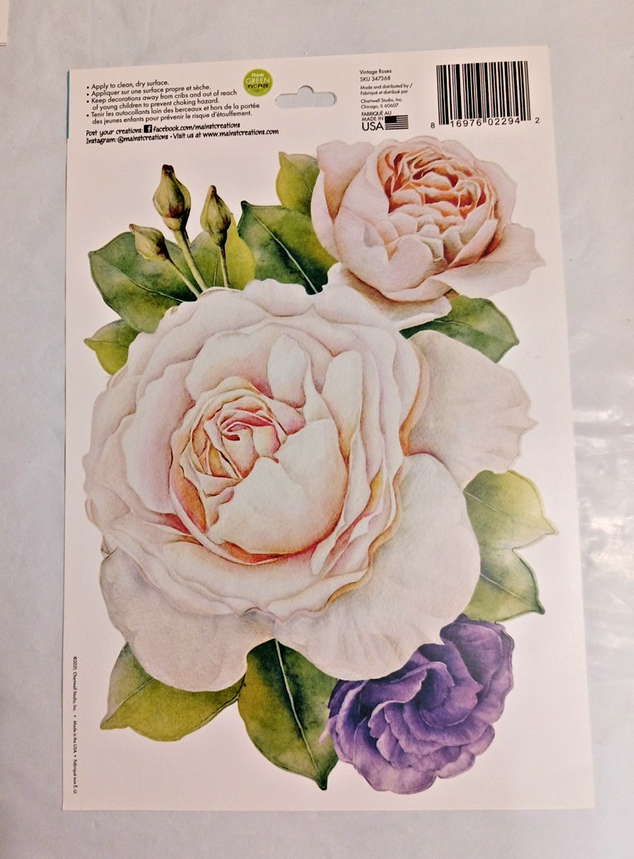 Large flower wall decal lot of 6 packs decals stickers floral decoration. peel +