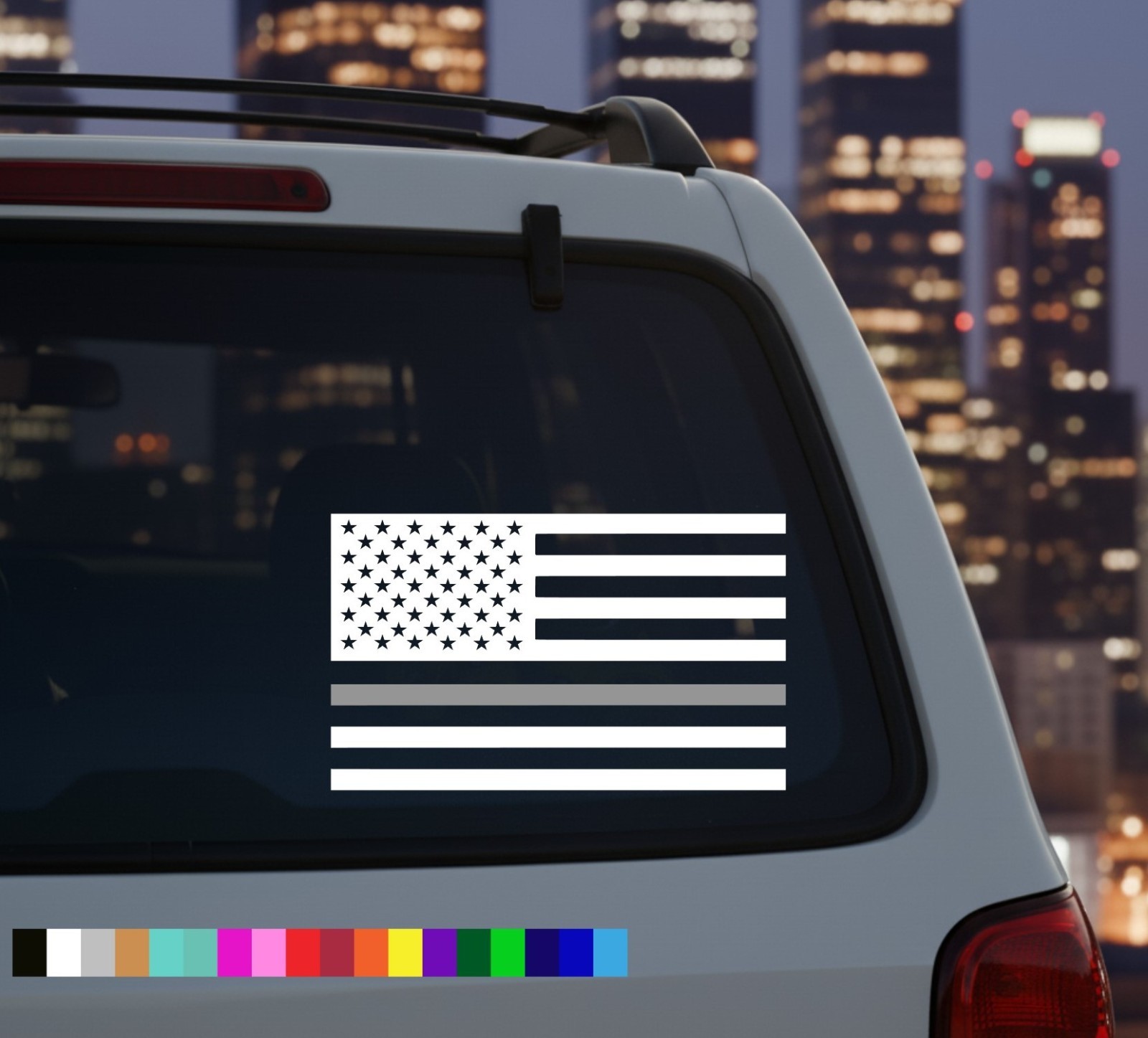 Thin Gray Line American Flag Decal Sticker | Correctional Officer Support Vinyl