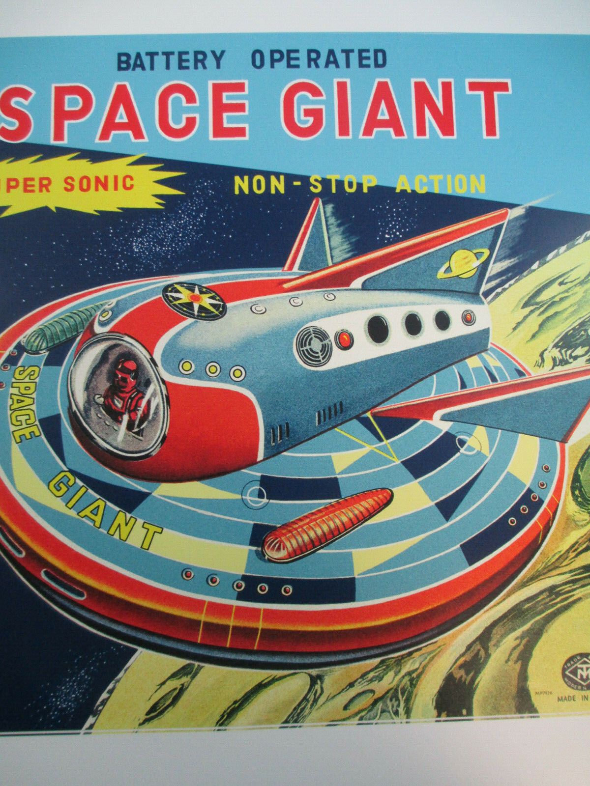 Retro Space Giant Spaceship Toy Vinyl Wall Decal Removable Repositionable