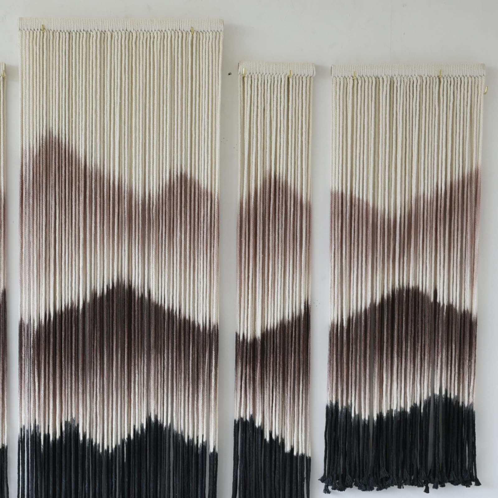 Large Macrame Wall Hanging Mountain Handmade Brown Dip-Dyed Boho Wall Decor 5…