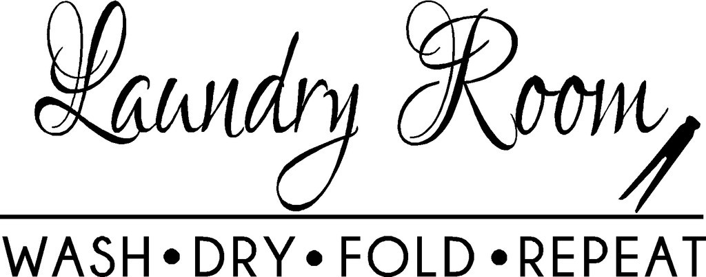 Laundry Room Vinyl Wall Decal- Laundry Room Wash Dry Fold Repeat-Decor Lettering