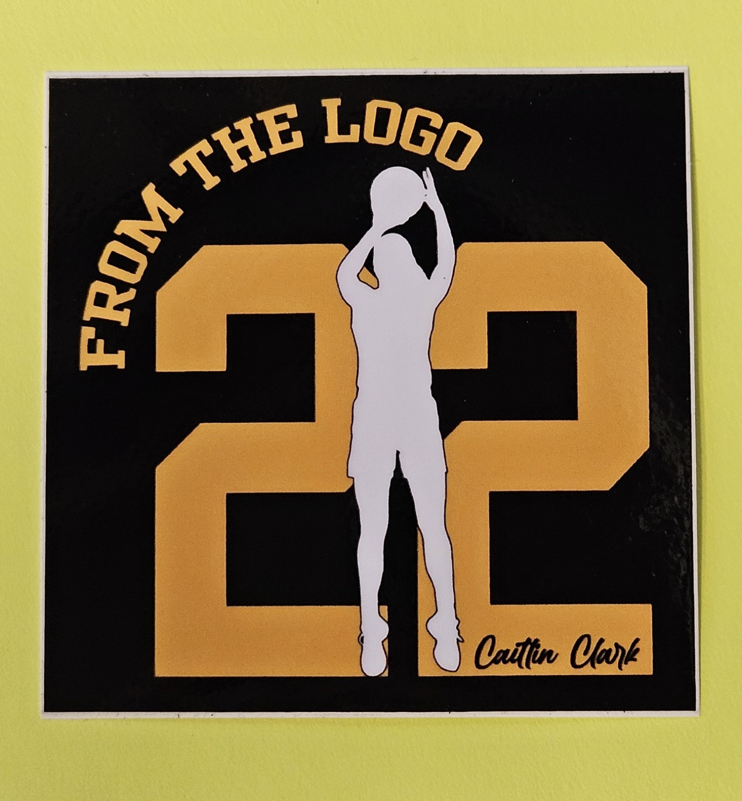 Caitlin Clark Custom Die-Cut Vinyl Sticker "From the Logo" #22 Glossy Waterproof