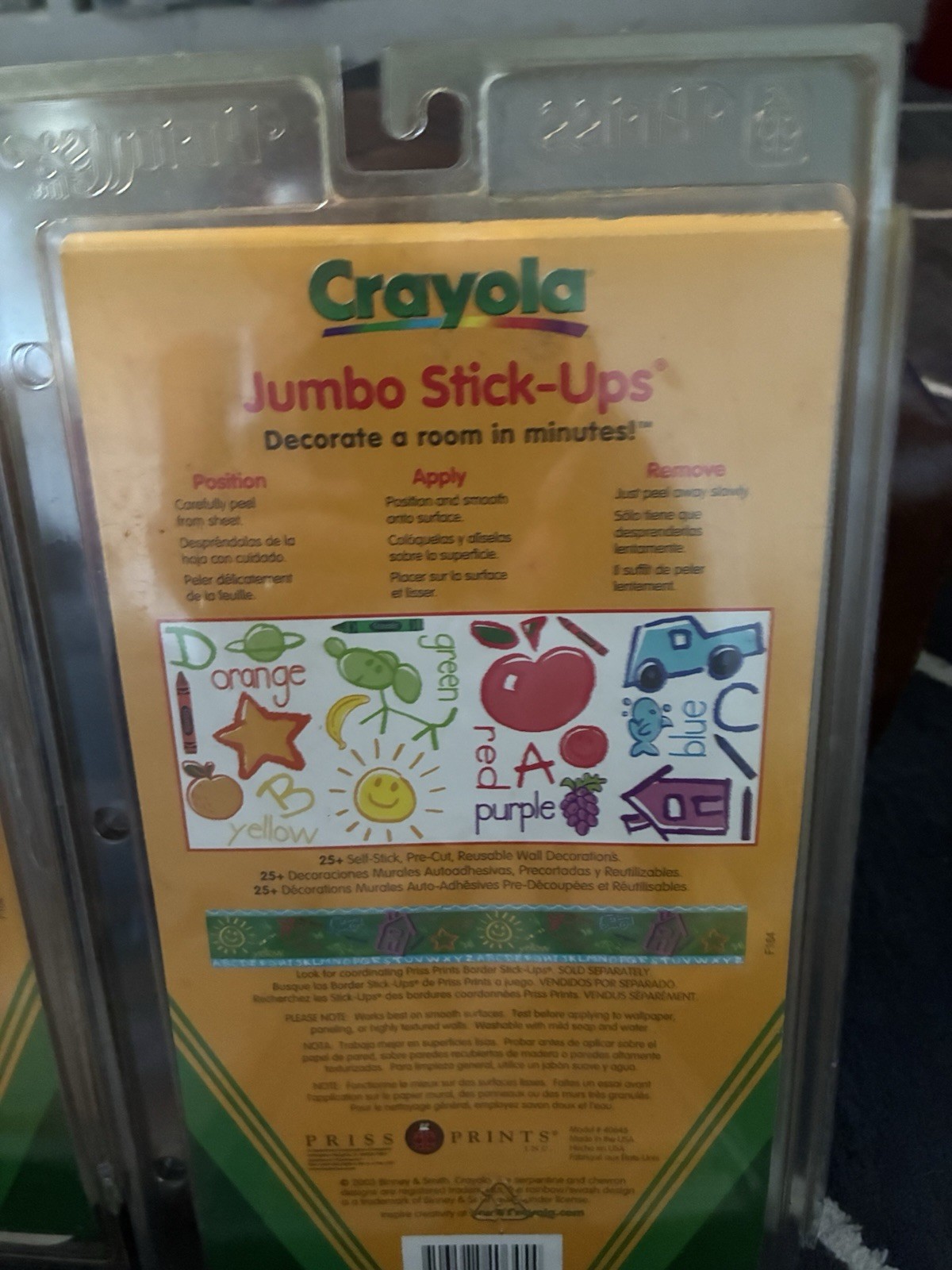 CRAYOLA Priss Prints 2003 Jumbo Stick Up Wall Sticker NEW SUPER RARE Vintage