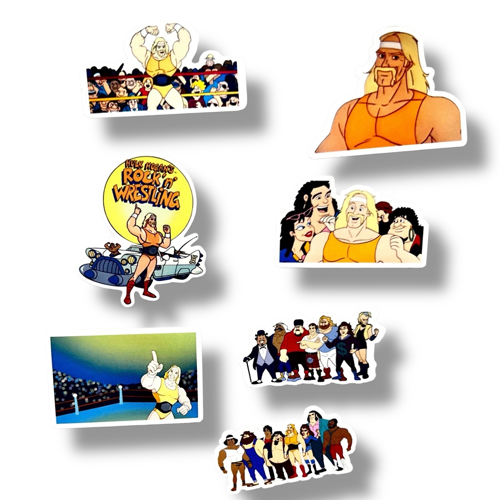 Hulk Hogan's Rock 'n' Wrestling Saturday Morning Cartoon Matte Sticker 5 pack