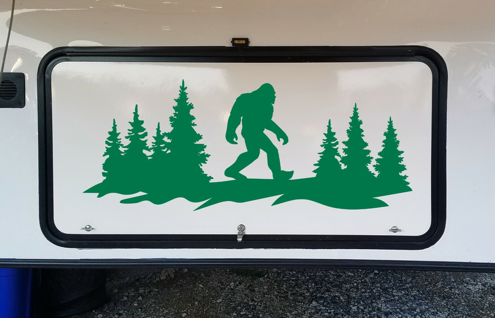 Bigfoot Forest Scene V2 – Sasquatch PNW RV Camper Graphics – Die Cut Sticker