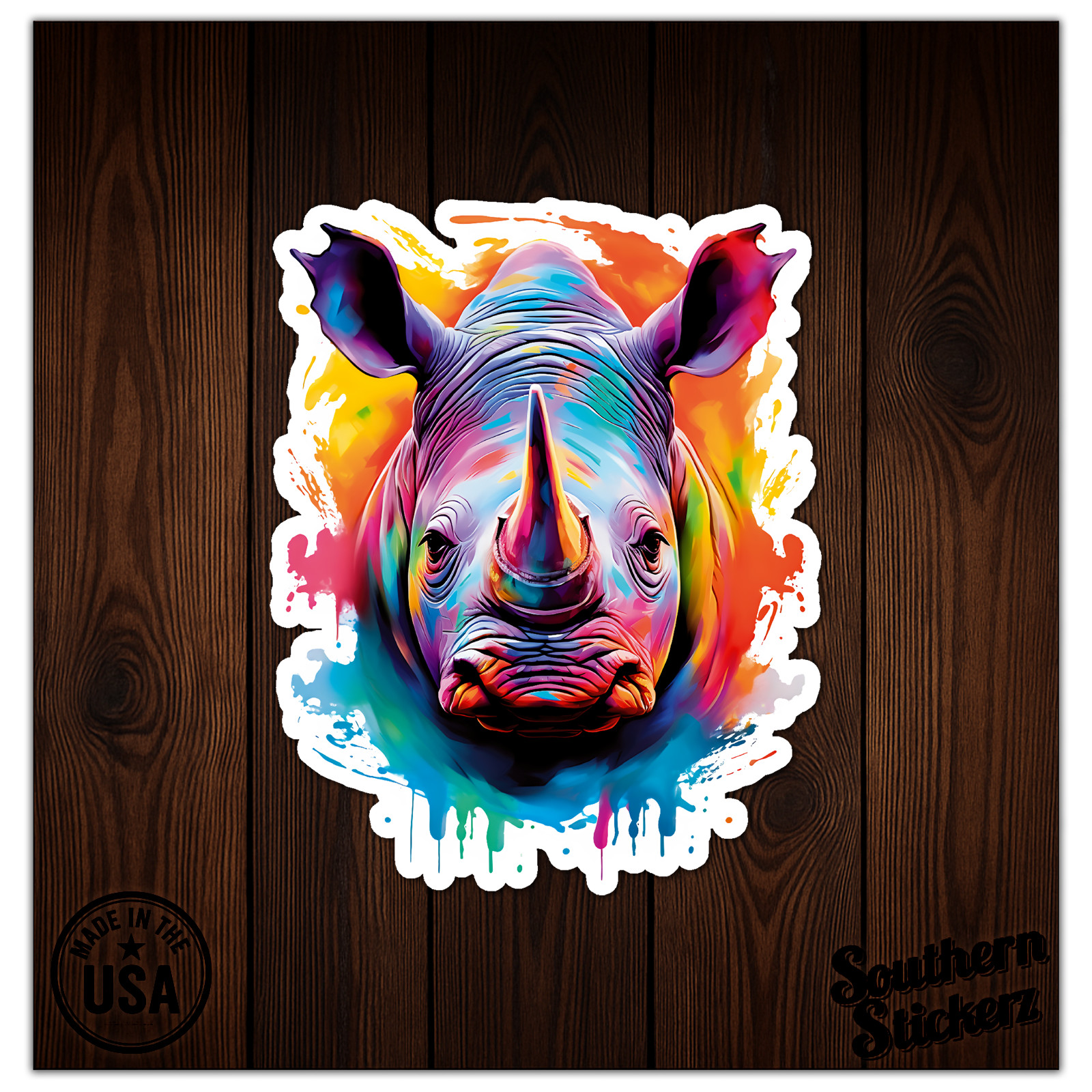 Rhino Rhinoceros – Vinyl Decal Sticker – Car Window Laptop – ebn9927