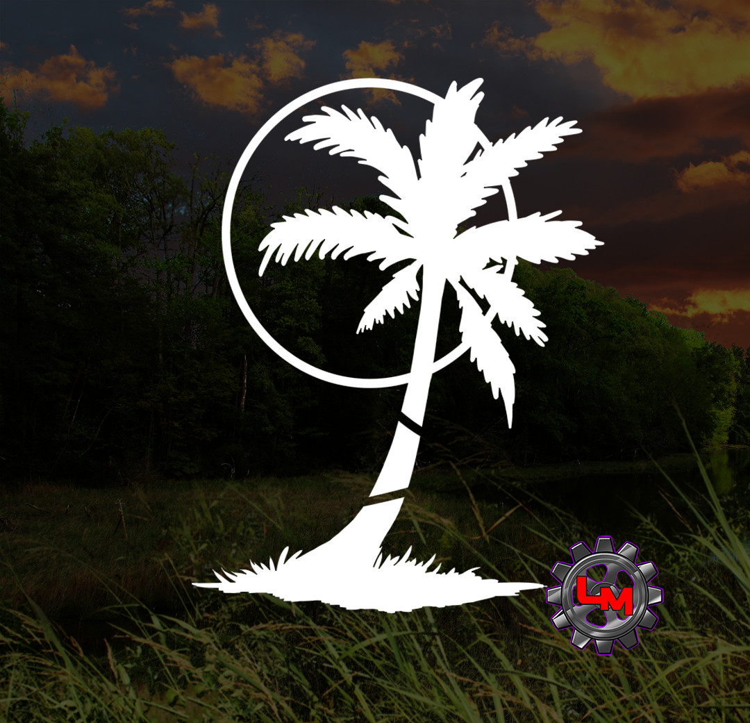 Palm Tree Vinyl Decal For Car Truck SUV Laptop Tumbler, Palmetto Tree Stickers