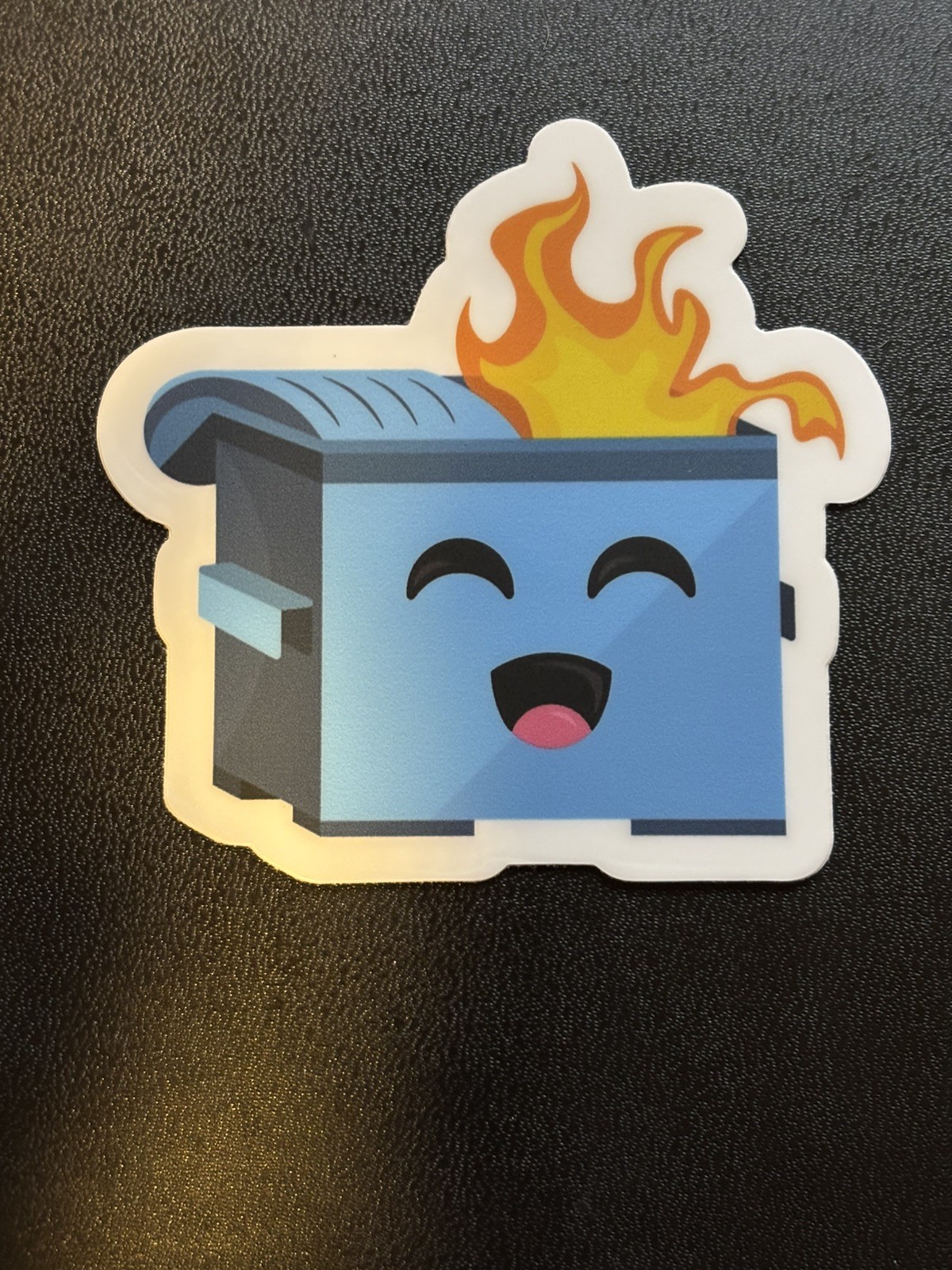 Kawaii Dumpster Fire Meme Sticker 3"x3" Vinyl Decal Laptop,Water Bottle, Tool