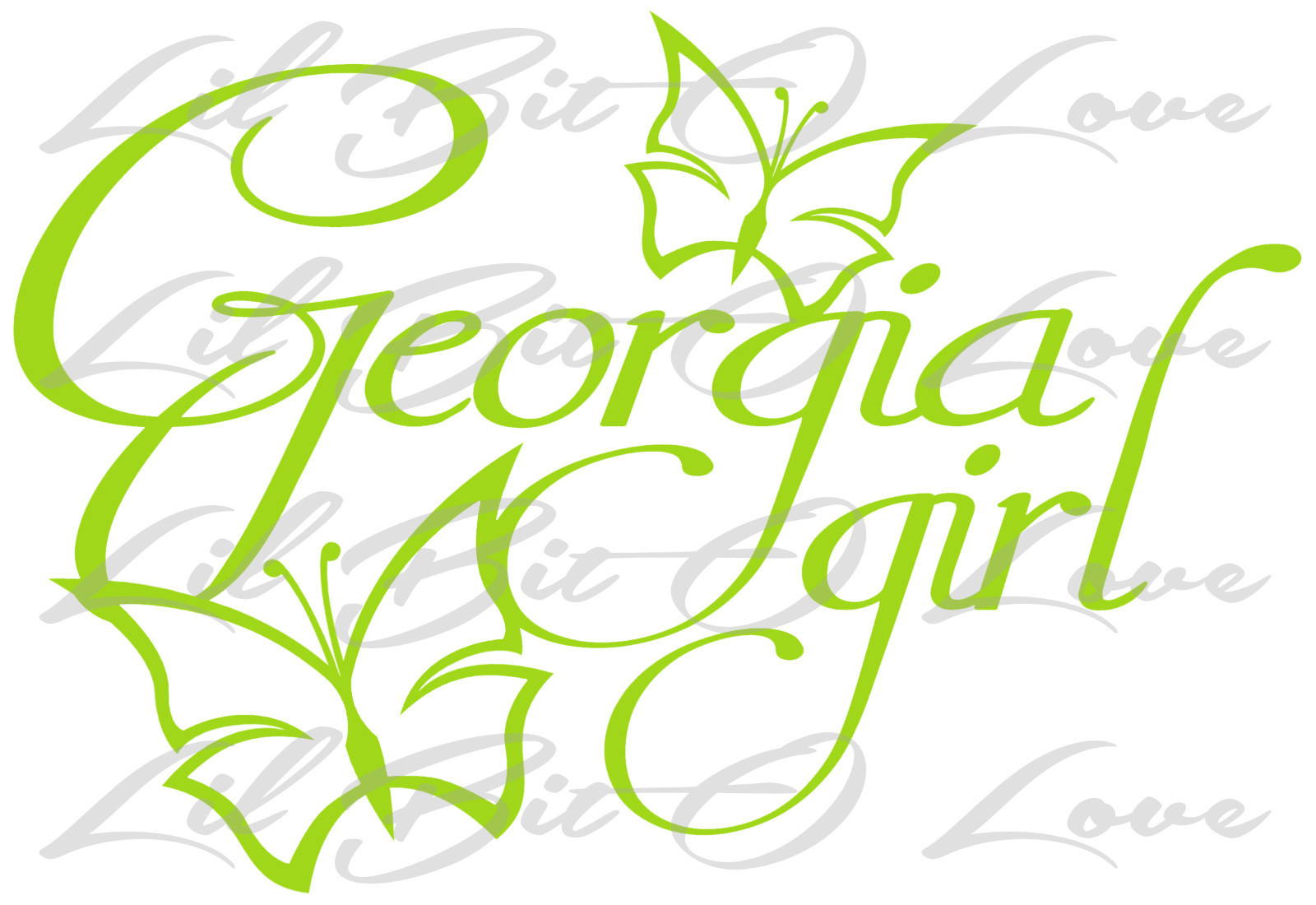 Georgia Girl With Butterflies Vinyl Decal Sticker Car Auto Vehicle