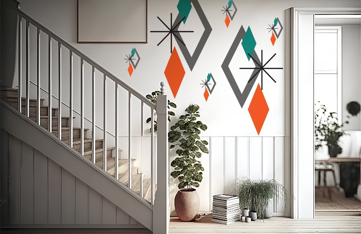 Modern Midcentury Minimalist Wall Decal