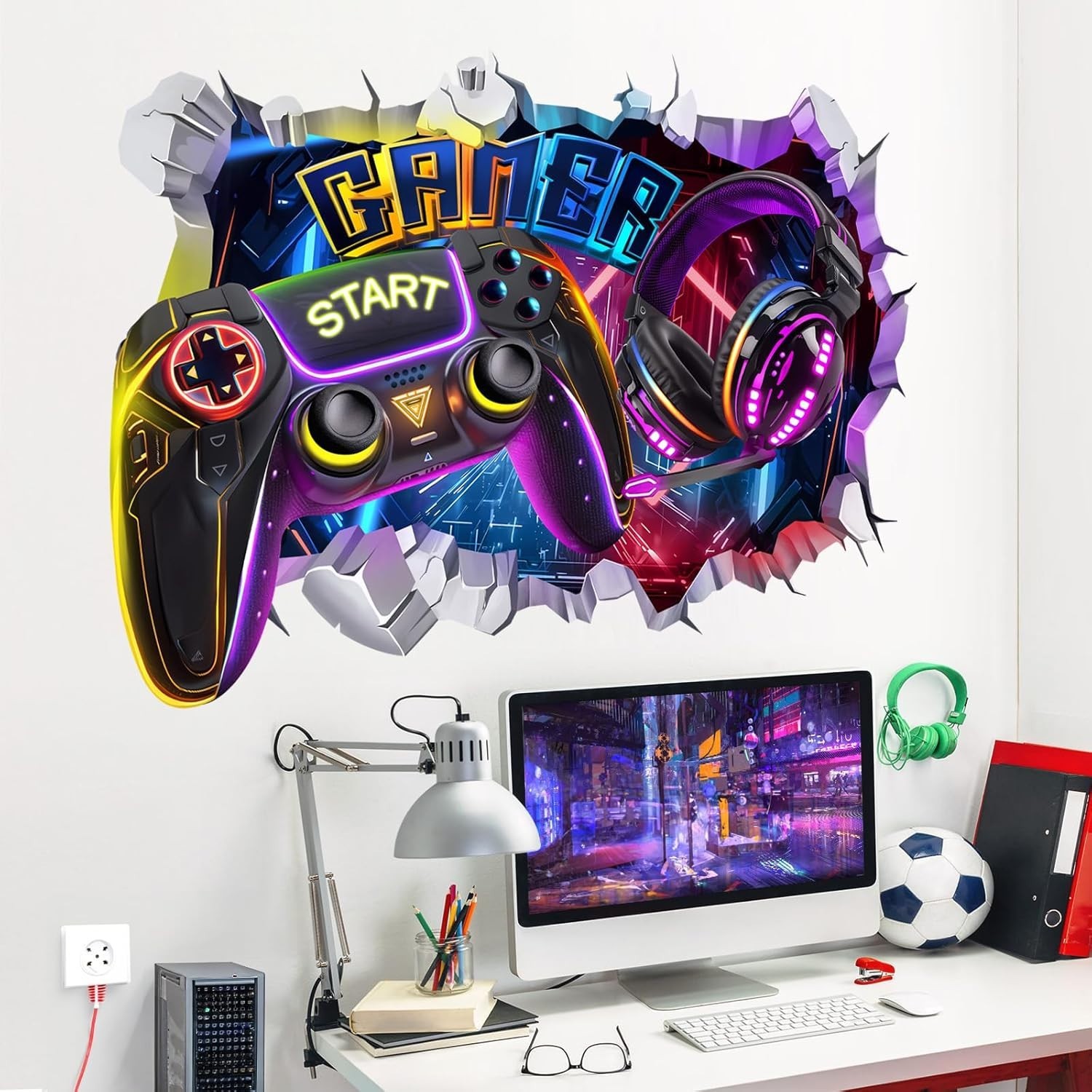 Vibrant 3D Video Game Wall Stickers – Perfect for Gamer Bedrooms & Playrooms