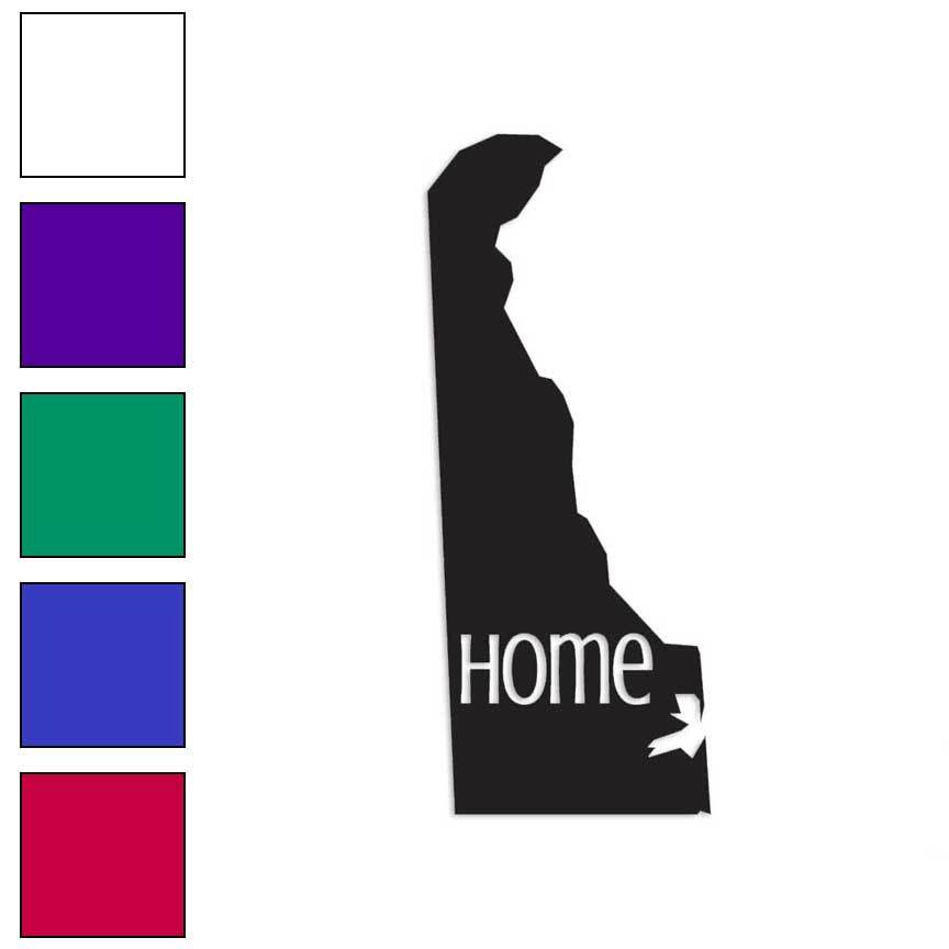 Delaware Home State, Vinyl Decal Sticker, Multiple Colors & Sizes #3810