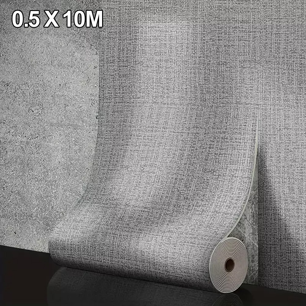 Moisture proof Room Upgrade Linen 3D Foam Wall Sticker 50cmx10M Solid Color