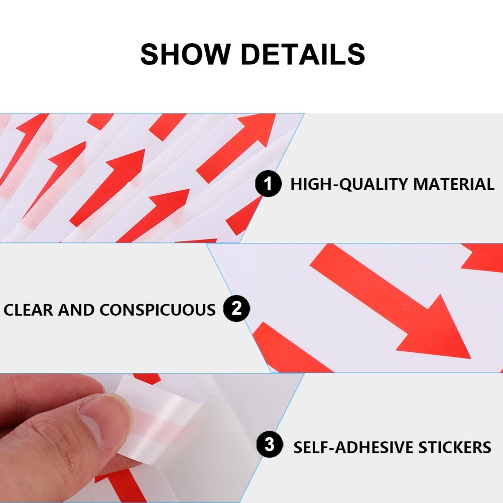 500 Pcs Red Arrow Sticker Self Adhesive Copper Paper Directional Label
