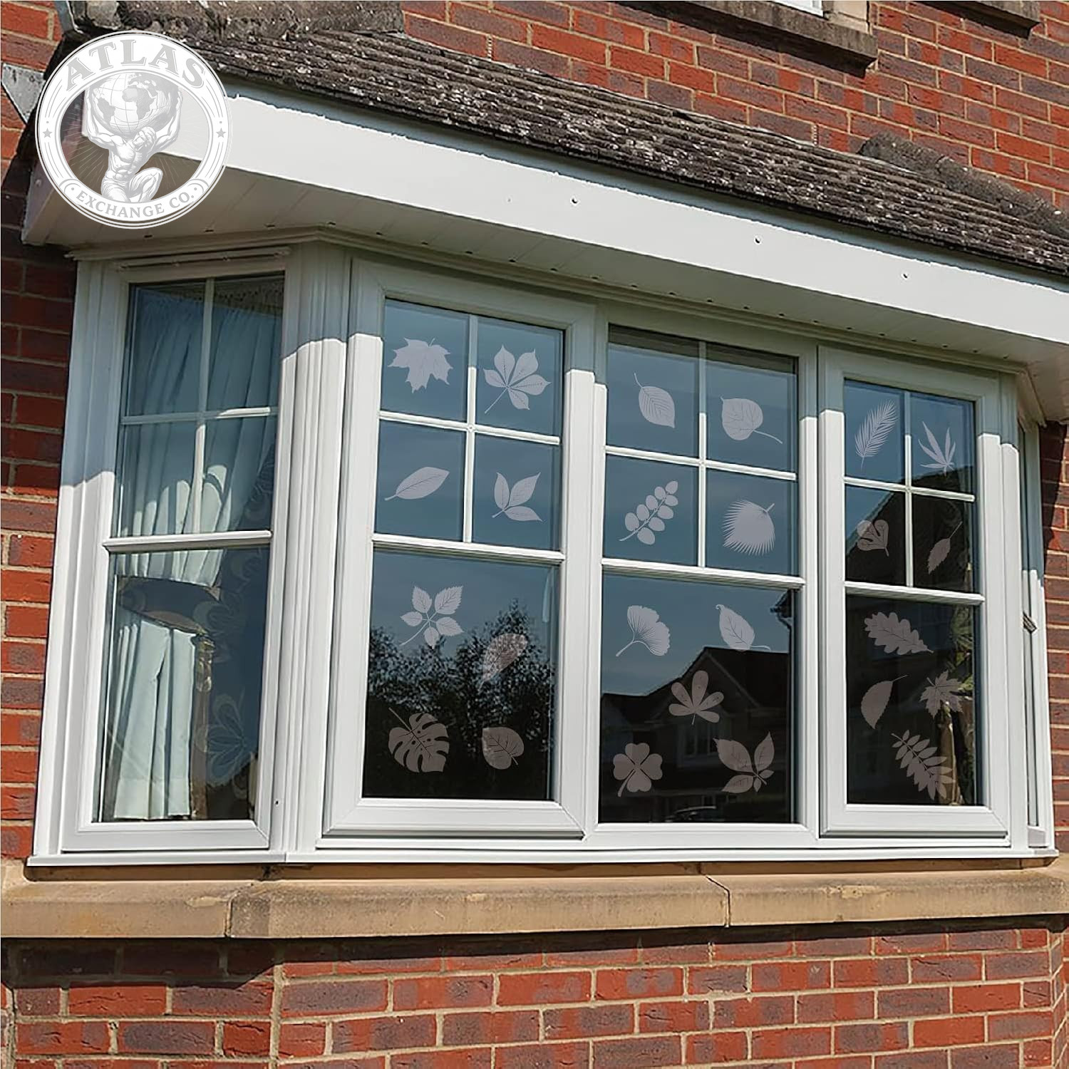 FINGOOO Window Decals for Bird Strikes,52 Pieces Large Leaf Shape anti Collision