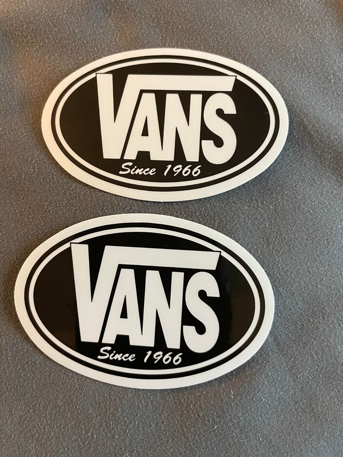 Lot (2) VANS Off the Wall 1 3/4" x 2 3/4" STICKERS Black White FAST! FREE SHIP!