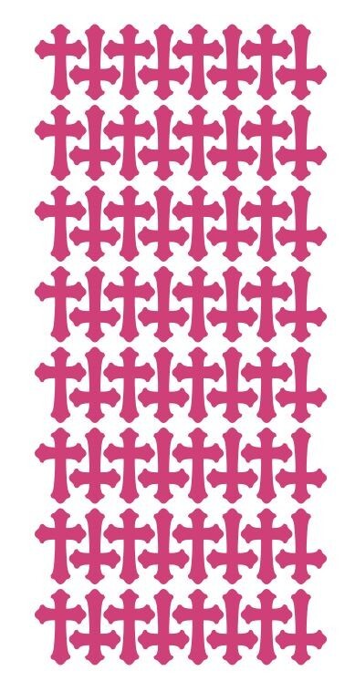 Hot Pink Cross Stickers 1" DC24-041
