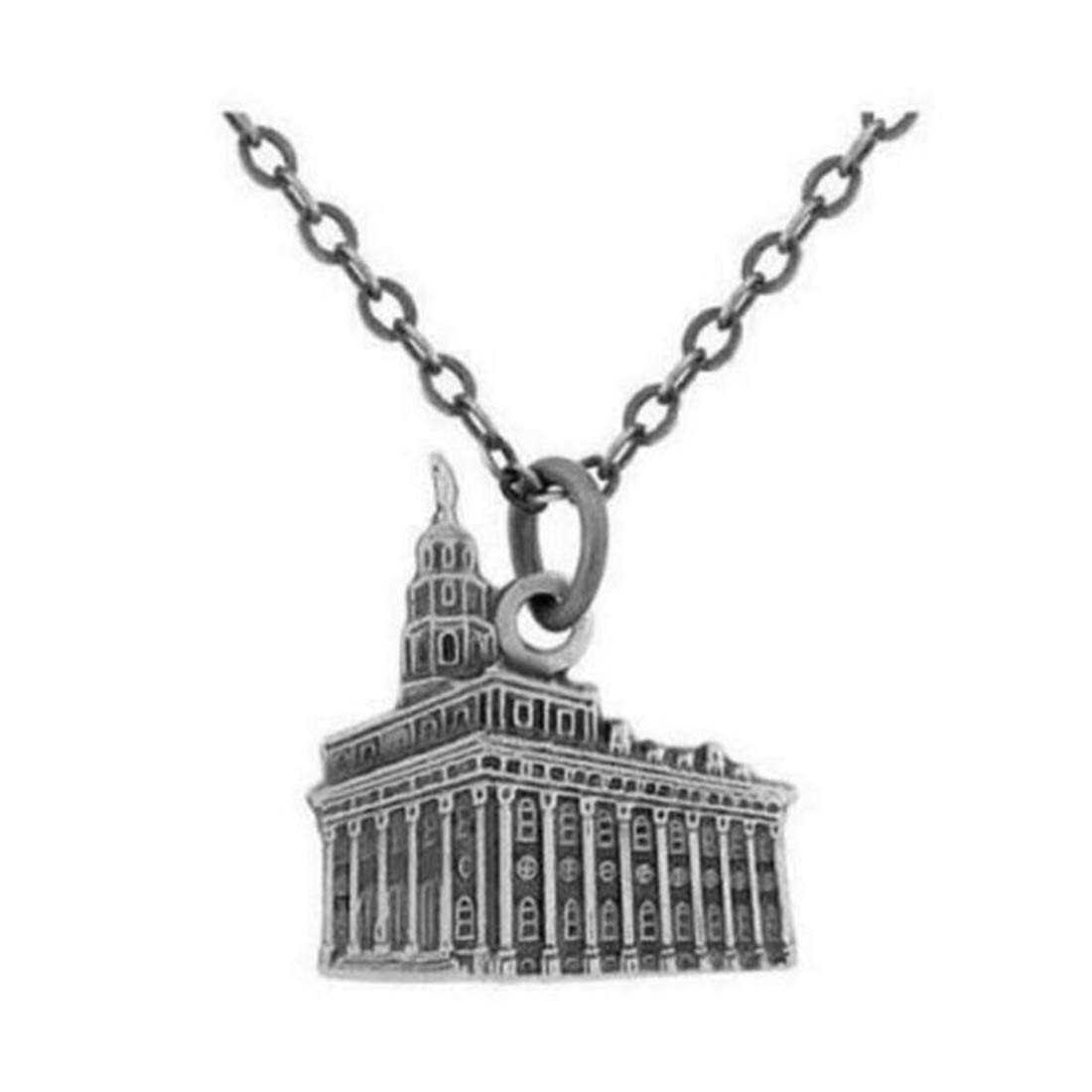 J108AS Necklace Nauvoo Temple Antique Silver Alloy Mormon One Moment In Time LDS