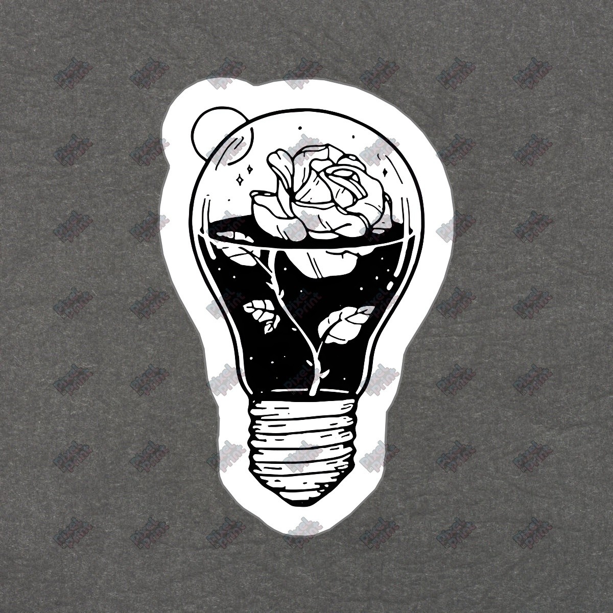 Unique Light Bulb Rose Vinyl Sticker Aesthetic Home Decor & Laptop #755844