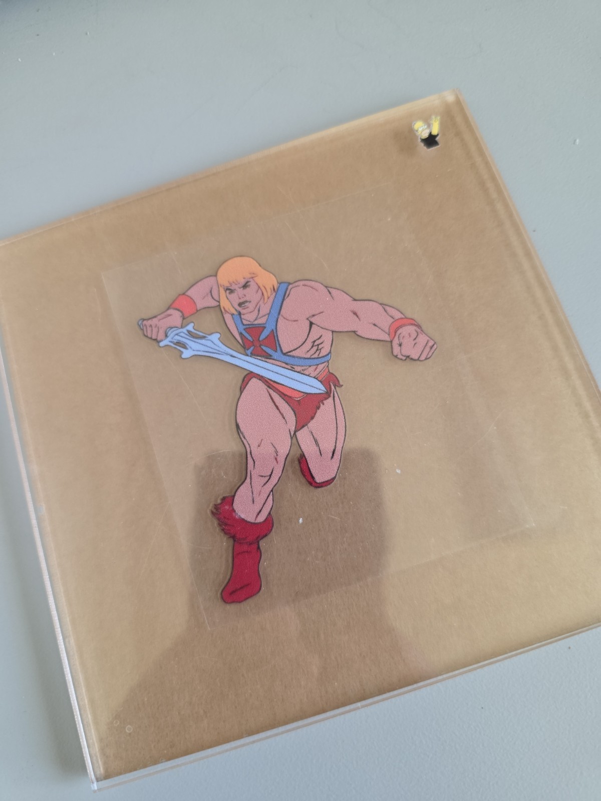 He Man Lunging Retro Cartoon Vintage UV DTF Raised Decal Sticker Waterproof 3in