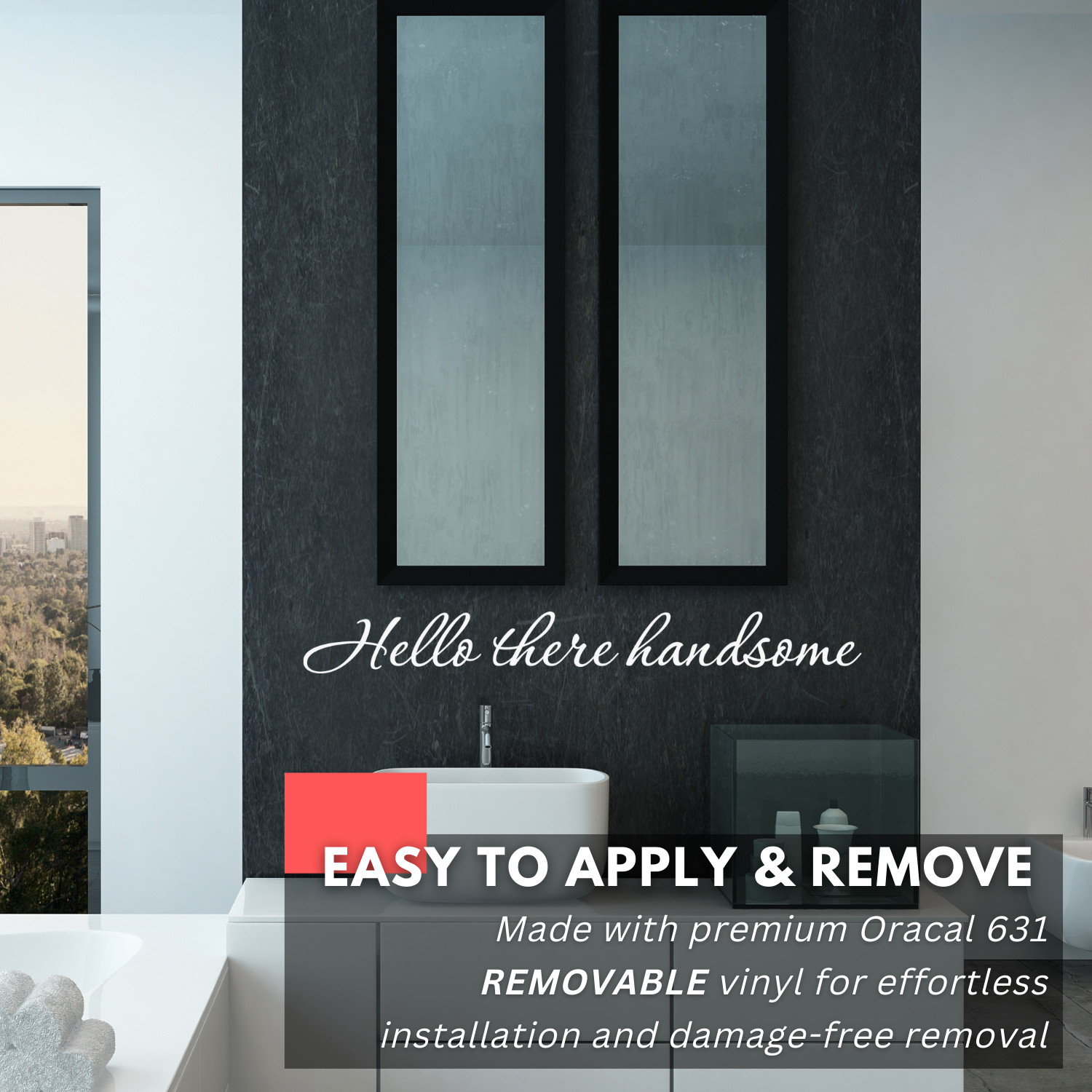 Hello There Handsome Inspirational Love Wall Decal Sticker Quote Vinyl Decor
