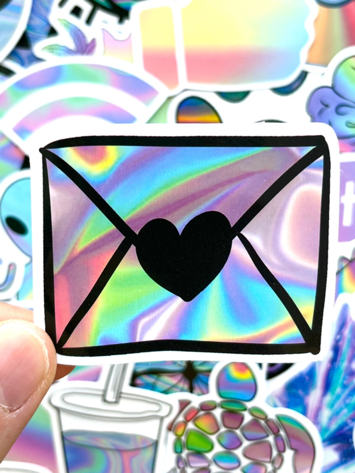 5-50 pcs Glitter Sun Catcher Stickers, Cute Cool Holographic Kawaii Laptop Decal