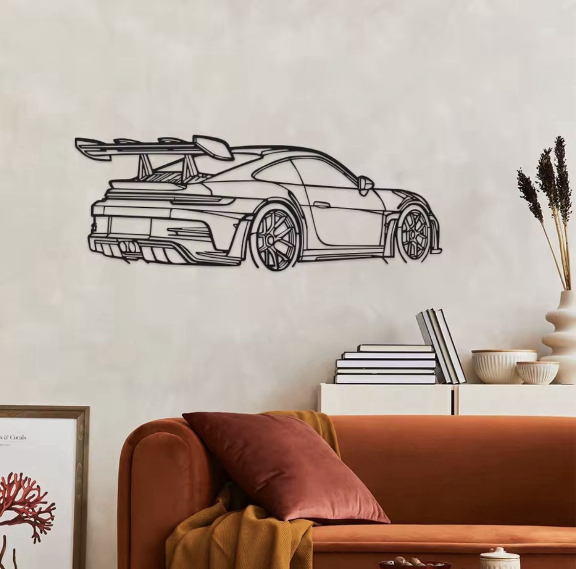 Porsche 911 GT3 RS Metal Wall Art Garage Decor Racing Car Man Cave Sign