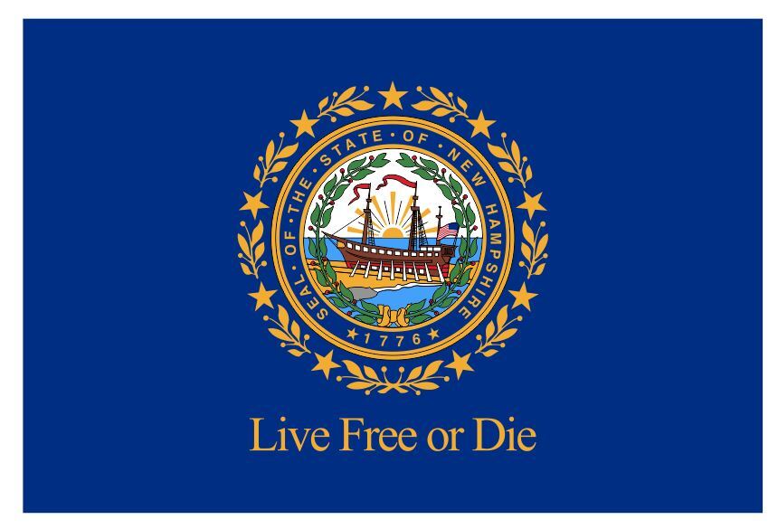 New Hampshire Flag Sticker Decal F763