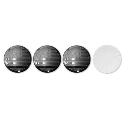 4PCS 68mm 2.68" Aluminum Metal Wheel Center Caps Sticker – Custom All Black
