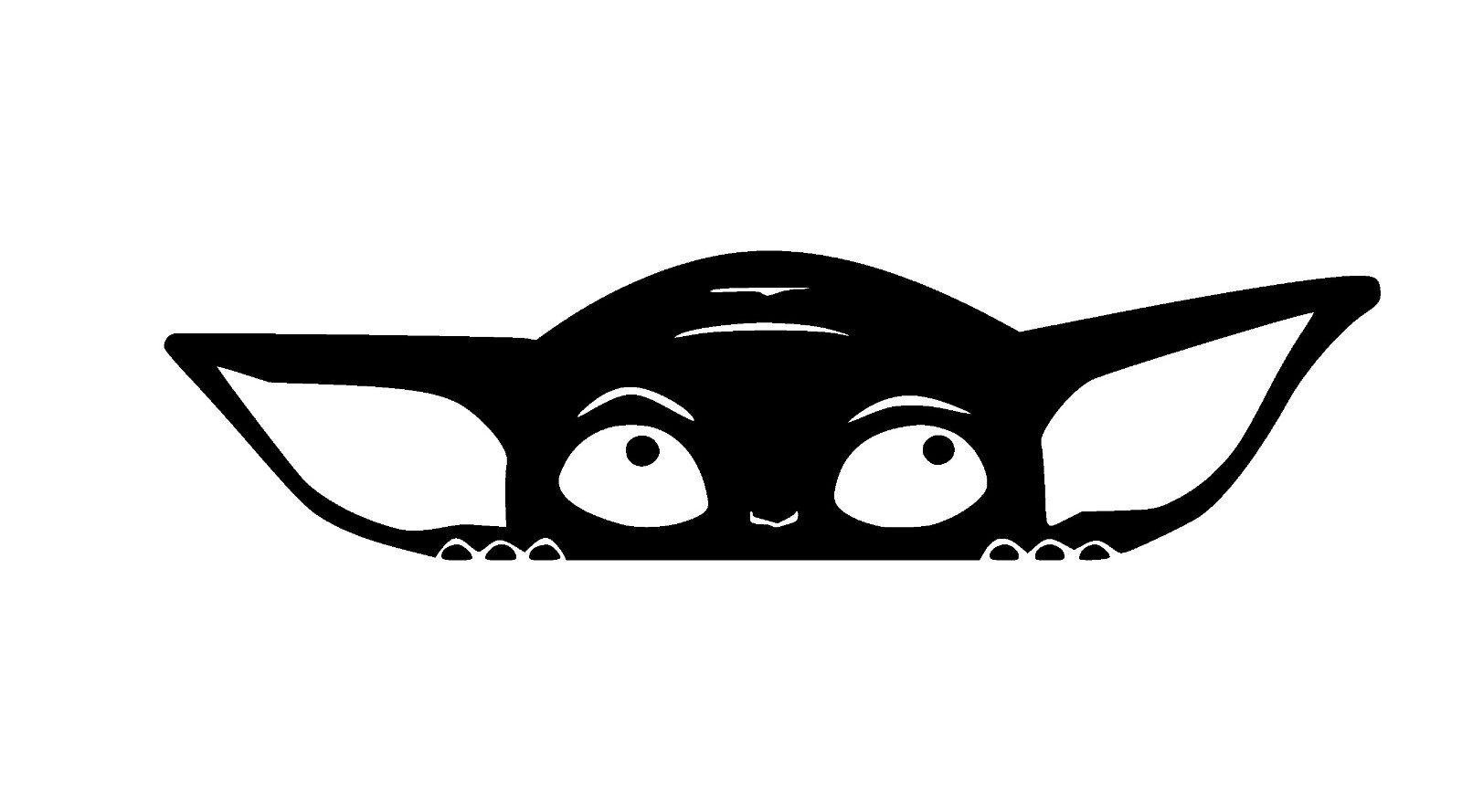 Peeking Grogu Decal, Mandalorian, The Child, cute baby Yoda sticker