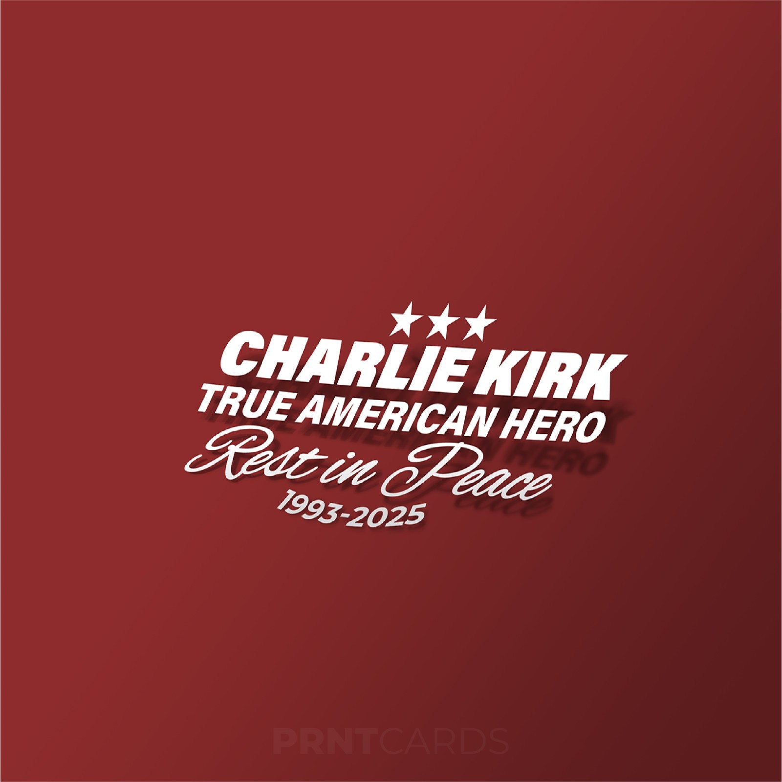 CHARLIE KIRK True American Hero Rest in Peace CAR DECAL – Multiple Sizes & Color