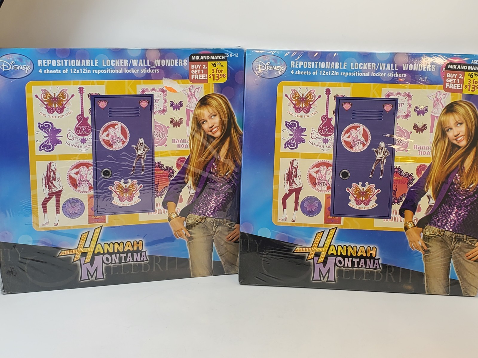 Hannah Montana Locker Decal Stickers Wall Wonders No Tape No Holes Set