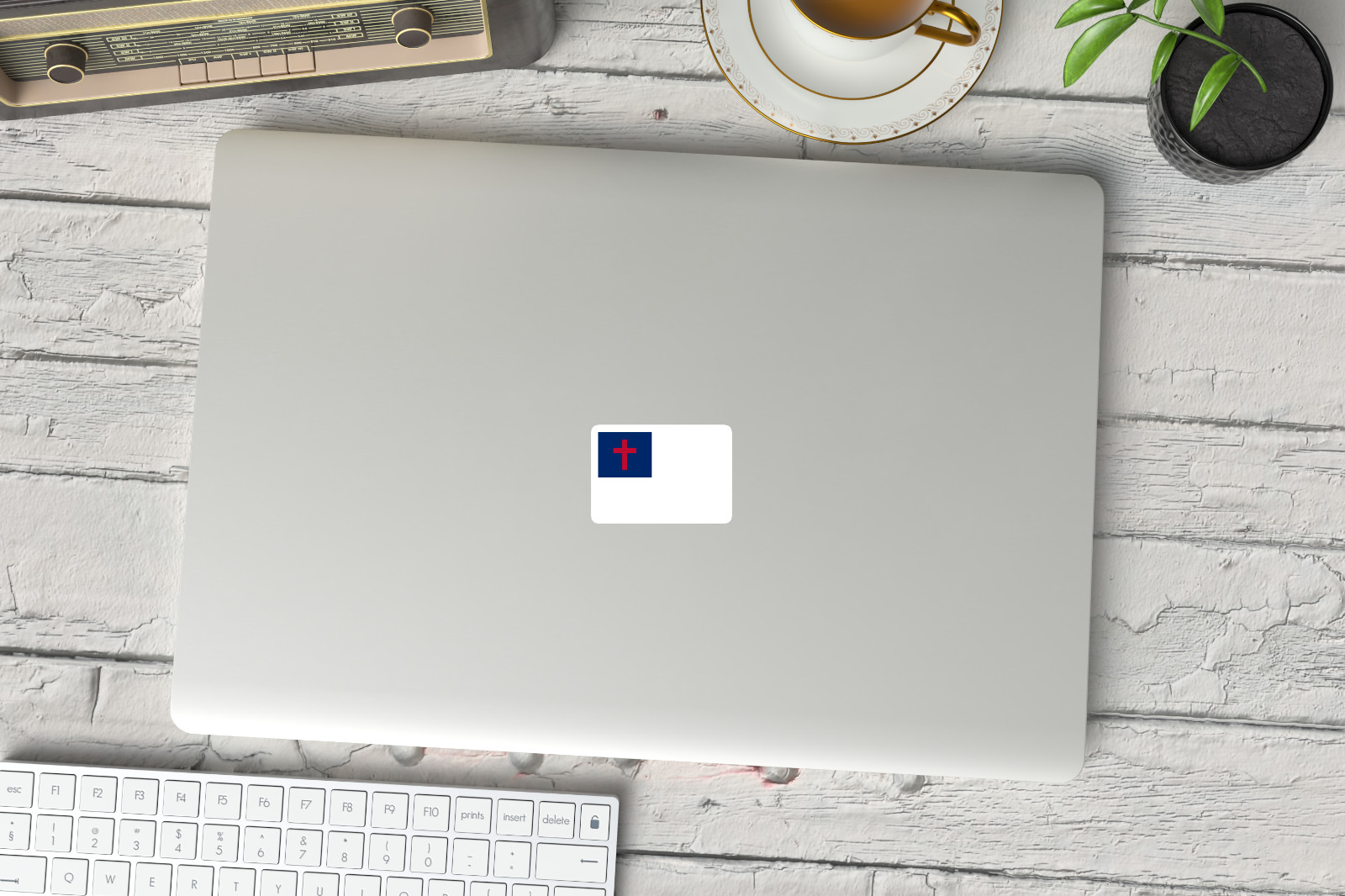 Christian Flag Vinyl Stickers 6 Pack – Faith Cross Symbol Decals