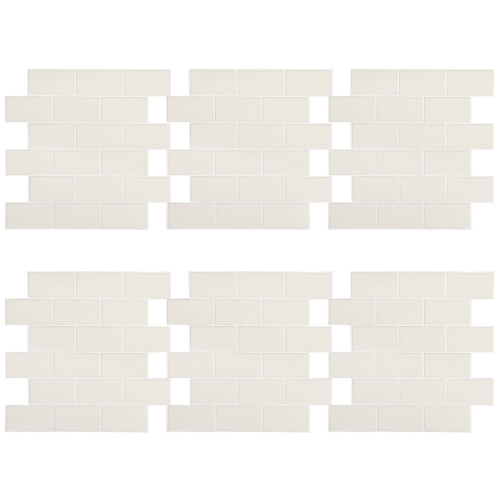 6 Pcs Self Adhesive Tiles for Walls Stick on Peel and Flooring Backsplash