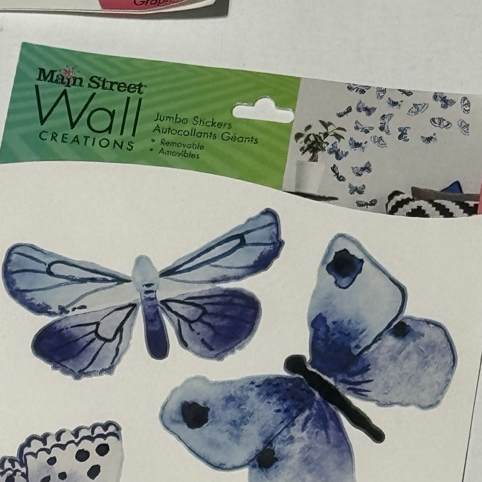Main Street Wall Creations Butterfly Wall Art Stickers Peel & Stick Lot of 5