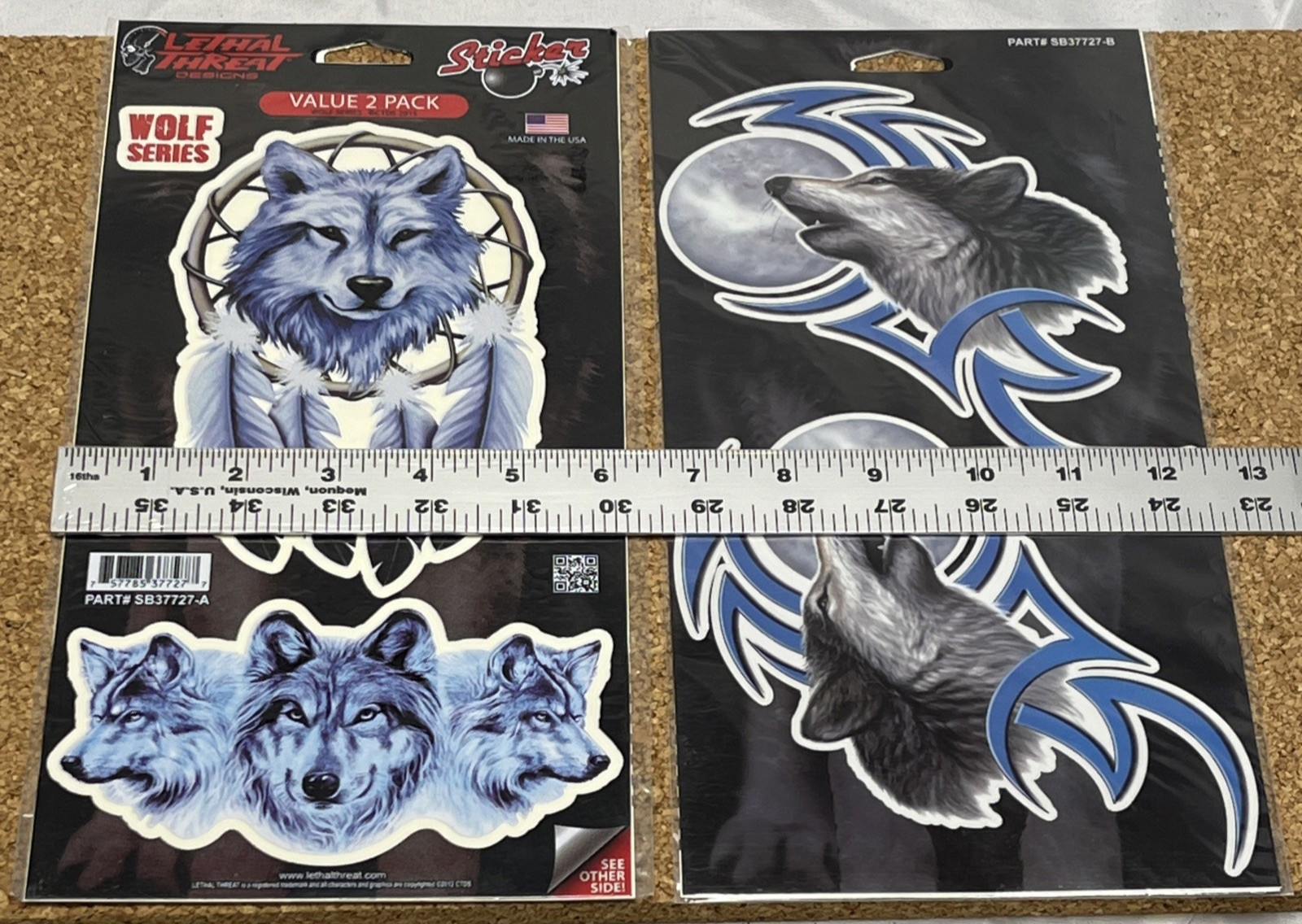 Lethal Threat Wolf Stickers Lot Tribal Howling Wolf Decal Car Truck USA SB37725